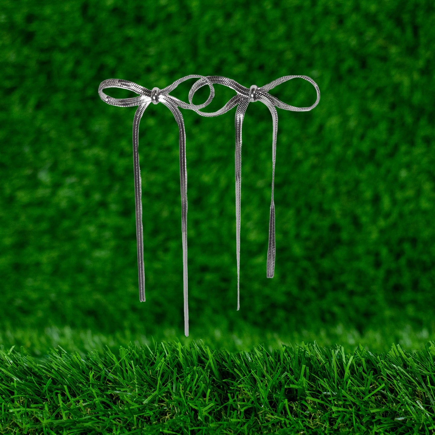 PENDIENTES LAZO PLATEADO