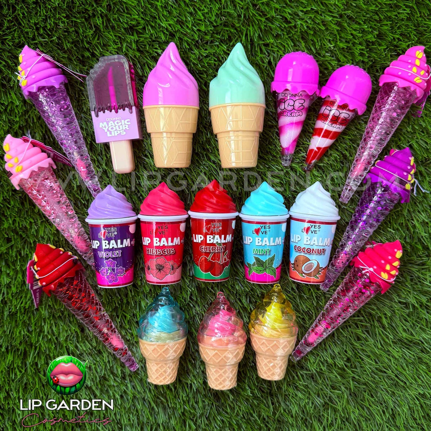 PACK SWEET GARDEN | 8 LABIALES SORPRESA · LIP CANDY SHOP | LIP GARDEN