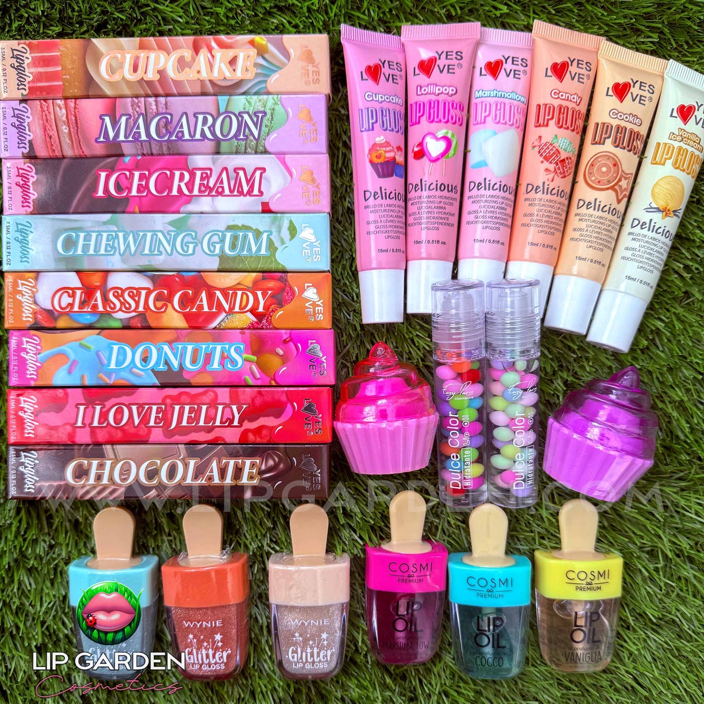 PACK SWEET GARDEN | 8 LABIALES SORPRESA · LIP CANDY SHOP | LIP GARDEN