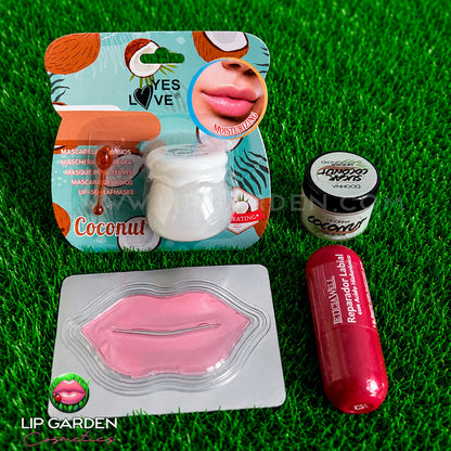 LIP COMBO CUIDADO LABIAL - LIP MASK + EXFOLIANTE + BÁLSAMO REPARADOR
