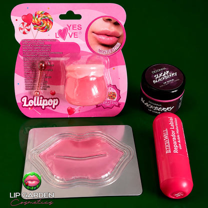 LIP COMBO CUIDADO LABIAL - LIP MASK + EXFOLIANTE + BÁLSAMO REPARADOR