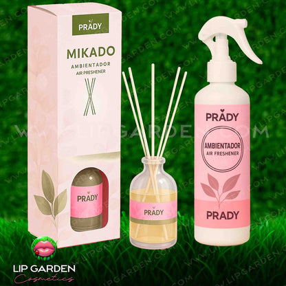 DUO AMBIENTADOR SPRAY Y MIKADO PRADY | AROMAS VARIADOS