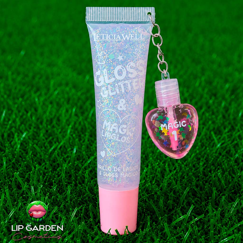 GLITTER LIPGLOSS CON CHARM DE LIP GLOSS MÁGICO CON PH