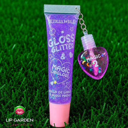 GLITTER LIPGLOSS CON CHARM DE LIP GLOSS MÁGICO CON PH