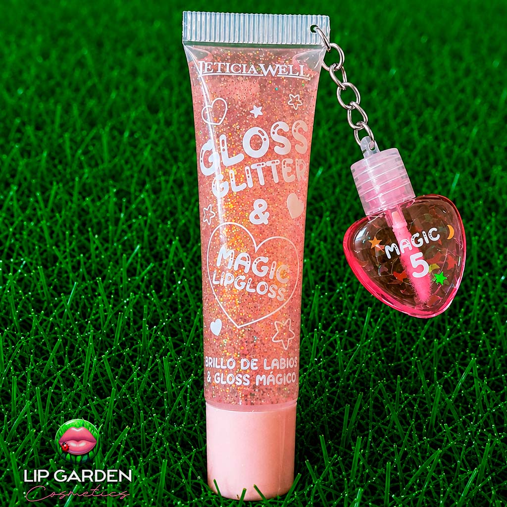 GLITTER LIPGLOSS CON CHARM DE LIP GLOSS MÁGICO CON PH