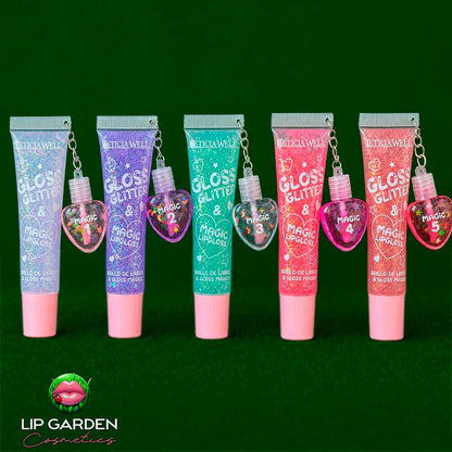 GLITTER LIPGLOSS CON CHARM DE LIP GLOSS MÁGICO CON PH