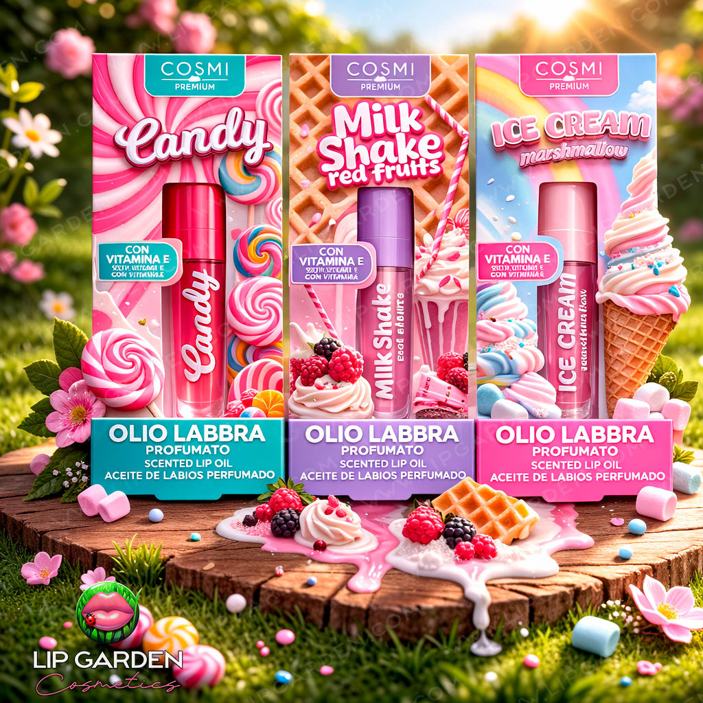 LIP OIL BICOLOR CON VITAMINA E | MARSHMALLOW, CANDY Y MILKSHAKE