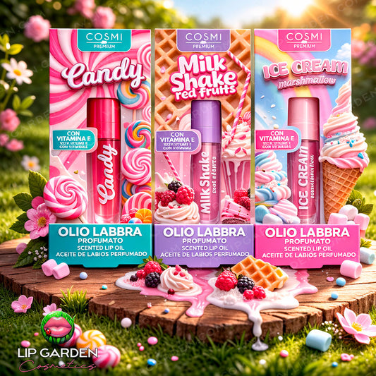 LIP OIL BICOLOR CON VITAMINA E | MARSHMALLOW, CANDY Y MILKSHAKE