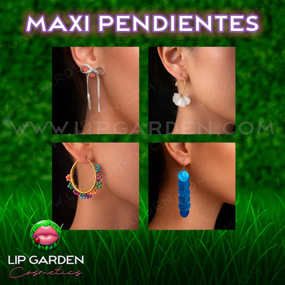 MAXI PENDIENTES DE ACERO INOXIDABLE | LIP GARDEN