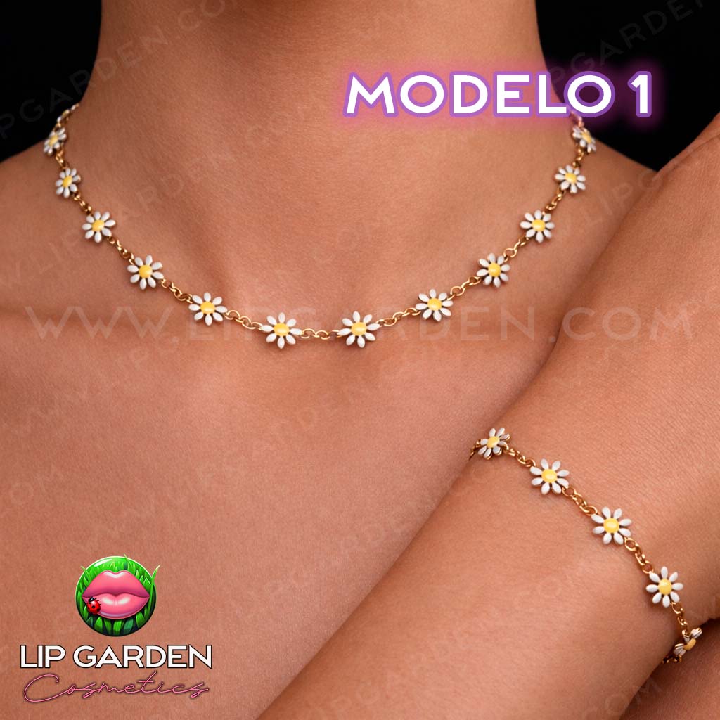 CONJUNTO DE PULSERA Y COLGANTE DE ACERO INOXIDABLE | LIP GARDEN