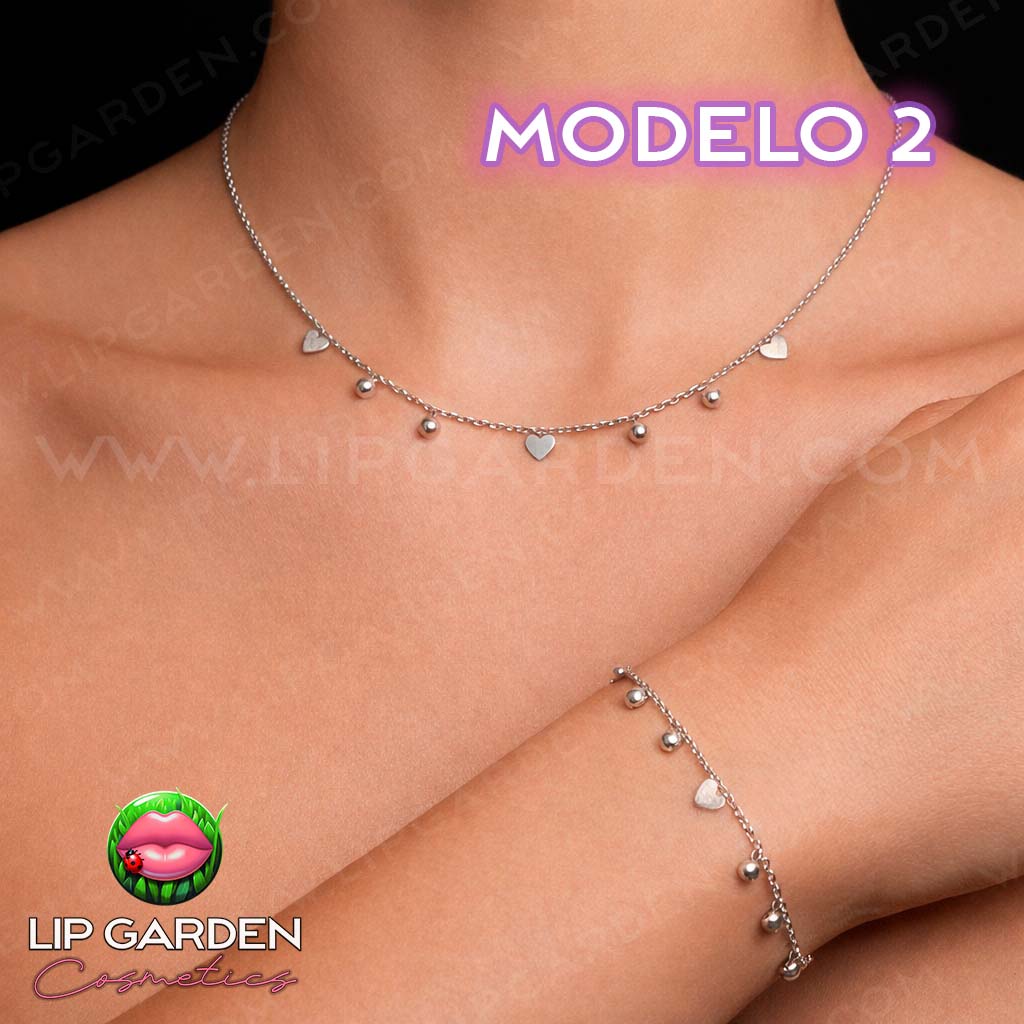 CONJUNTO DE PULSERA Y COLGANTE DE ACERO INOXIDABLE | LIP GARDEN