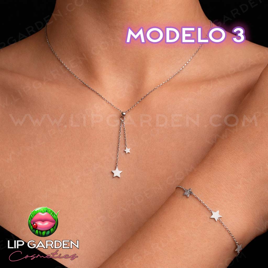 CONJUNTO DE PULSERA Y COLGANTE DE ACERO INOXIDABLE | LIP GARDEN