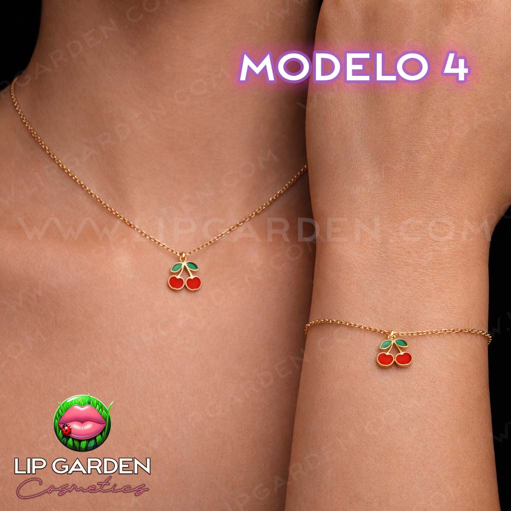 CONJUNTO DE PULSERA Y COLGANTE DE ACERO INOXIDABLE | LIP GARDEN