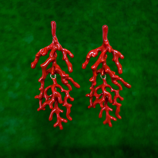 PENDIENTES CORAL FUEGO