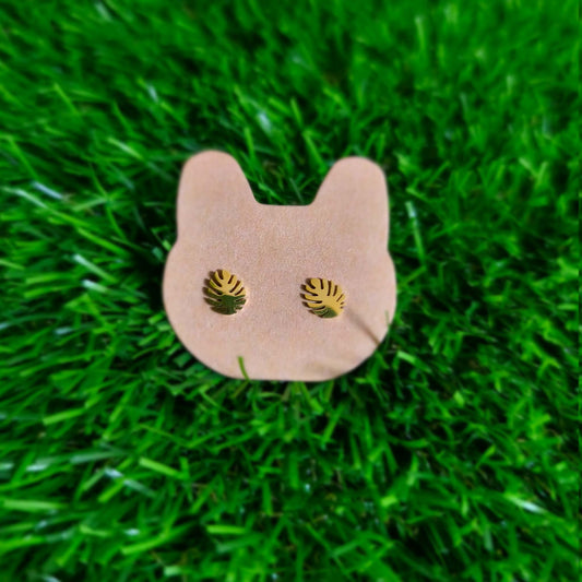 PENDIENTES MONSTERA DORADOS