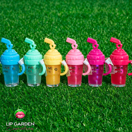 SORBETE EN VASO - GLITTER - LIP GLOSS - 6 TONOS Y AROMAS