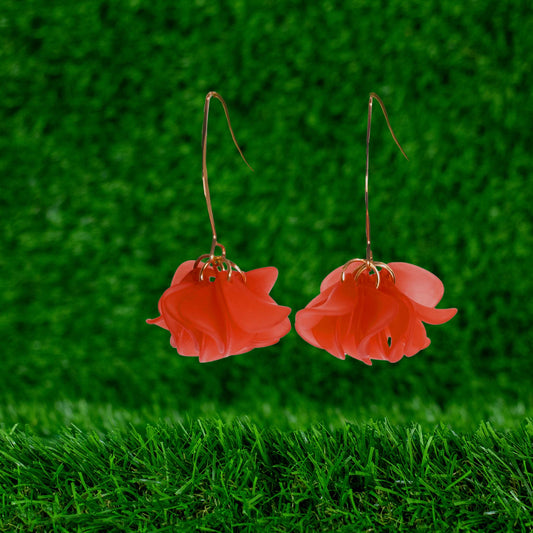 PENDIENTES FLOR ROJA