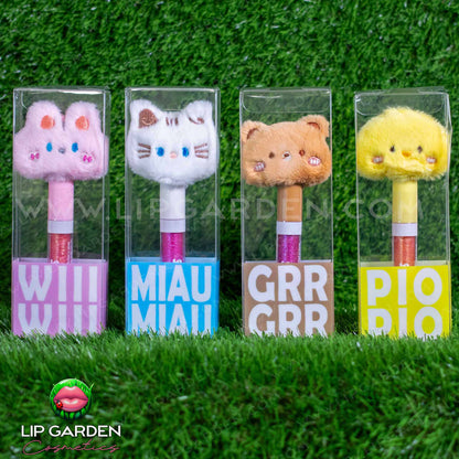LIPGLOSS PELUCHE - GLOSS CON GLITTER EN 4 DISEÑOS